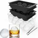 Large Ice Ball Maker Mold, 1.9" Round Ice Cube Mold for Whiskey Bourbon Cocktail, 6 Balls, Sphere Ice Mold, Big Ice Cube Tray with Container and Tongs, Easy to Fill & Release