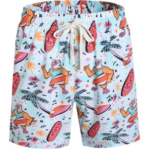 Pullonsy Men's Swim Trunks Quick Dry Board Shorts with Zip Pockets Beach Swimwear Bathing Suits (Blue, XXL)