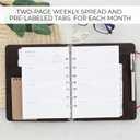 4 x Beautiful 2026 Daily Planner Inserts for 7 Ring Binders  Durable A5 Paper Refill Set 5.5" x 8.3" - Refills Incl. Tabs & Monthly Calendar Spreads - From January 2026 - December 2026 (black-white)