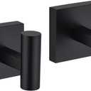 Matte Black Bathroom Towel Hook 2 Pack, Coat Robe Clothes Hooks for Bathroom Kitchen Garage Heavy Duty Wall Mounted