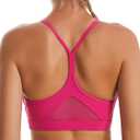 RUNNING GIRL Y-Back Sports Bras for Women, Medium Impact Wirefree Padded Bra Workout Crop Top Longline Sports Bra Push up (Pink, XXL)