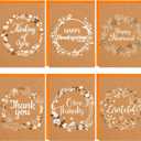 4 x Fancy Land Kraft Thanksgiving Cards with Envelopes Rustic Fall Wreath Thank You Cards Assortment for Autumn Party Supplies 12Pcs
