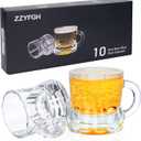 ZZYFGH 10 Pack Mini Beer Shot Glasses, Mini Glass Beer Mug with Handle 1.0 Ounce, Shot Glasses, Great for Father, Husband, Birthday or Friend Party Present (Set of 10-1.0 oz)