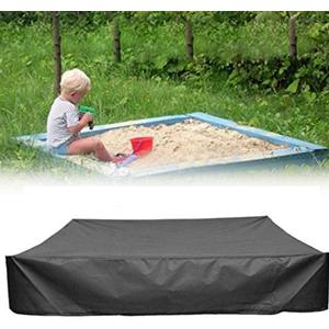 Sandbox Cover, Square Protective Cover for Sand and Toys Away from Dust and Rain, Sandbox Canopy with Drawstring, Sandpit Pool Cover (XL(200*200cm), Black)