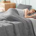 Bedsure California King Comforter Set - Cooling and Warm Bed Set, Light Grey Reversible Bedding for All Season, 3 Pieces, 1 California King Size Comforter (104"x96") and 2 Pillow Cases (20"x36") (04 - Light Grey - Reversible)