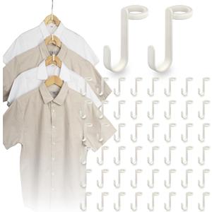 50PCS Hanger Connector Hooks,Space Saving Hangers for Clothes.Hanger Hooks Space Saver. Closet Hangers Connector Hook. College Dorm Essentials,Closet Organizers and Storage