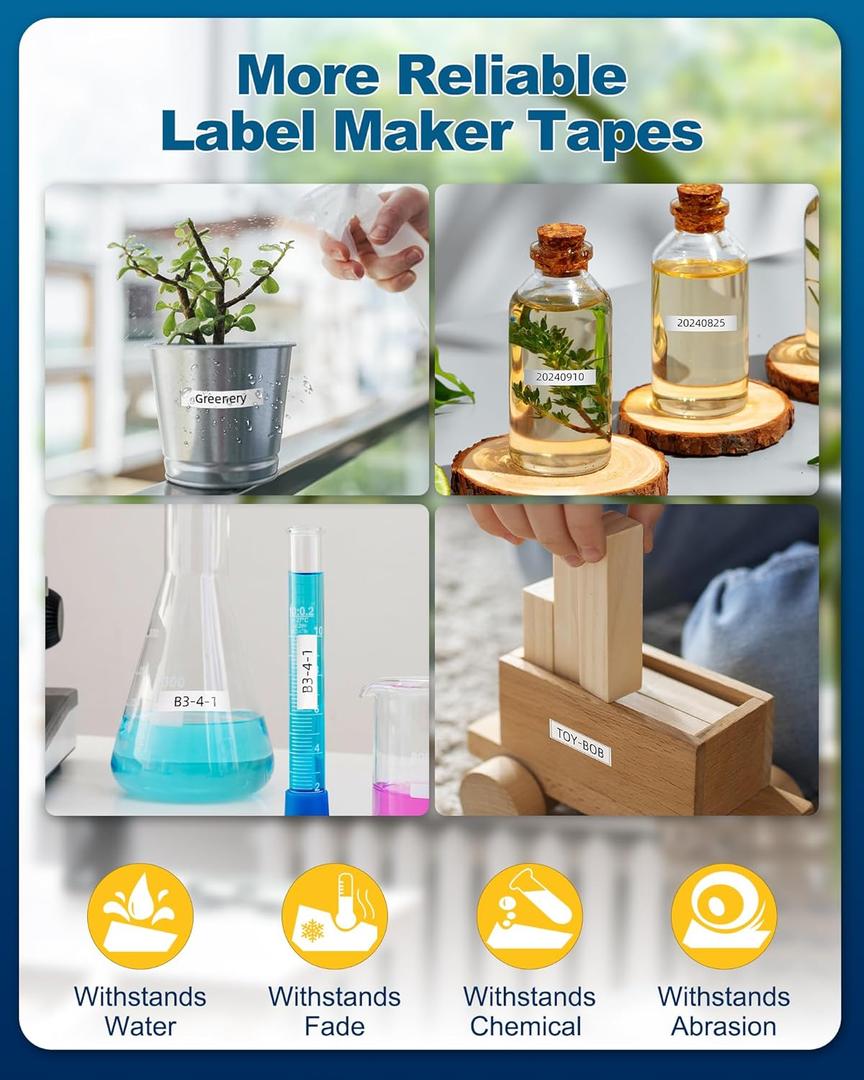 12mm 0.47 Laminated White Label Tape Relpacement for TZe-231 Brother Label Maker Tape, AZe Black on White Label Tape Compatible with Brother P Touch Label Maker PT-D210 PT-H110 PT-D220 PT-D400, 3 Pack