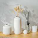 Ceramic Vases in Nordic Style, Modern Vase Deco for Pampas Grass, Boho Deco for Windowsill, Vases Set in White Matt, Flower Vase as Home Decoration for Fresh Flowers, Dried Flowers, Set of 2