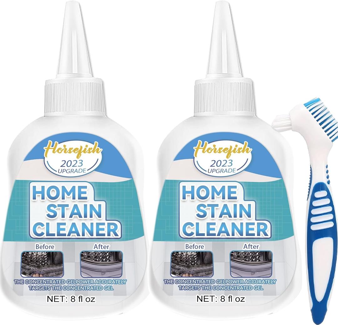 Home Remover Gel, 2 Pack Washing Machine Cleaner for Washing Machine, Refrigerator Strips, Grout Cleaner for Tiles Grout Sealant Bathroom Cleaning Kitchen Sinks, Front Load Washer Cleaning Solution (8 Fl Oz (Pack of 2))