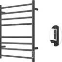 Heated Towel Racks for Bathroom, Wall Mounted Electric Towel Warmer Racks with Timer & Temperature Control, 8 Bar Stainless Steel Towel Heater for Bathroom, Matte Black, Plug-in
