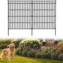 10 Panels No Dig Garden Fence Animal Barrier, 28in(H) 19.6ft(L) Decorative Metal Outdoor Dog Fence, Rustproof Pet Fencing for Yard, Patio, Flower Bed -Temporary Fencing| Easy to Install