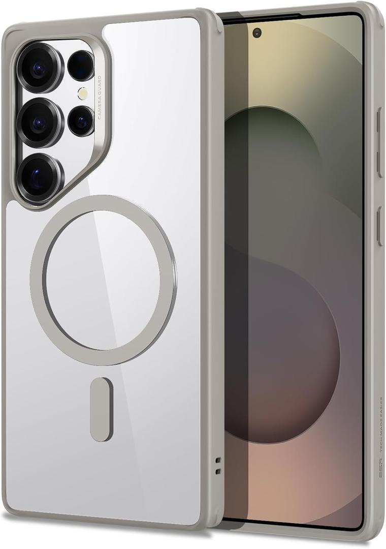 ESR for Samsung Galaxy S25 Ultra Phone Case, Compatible with MagSafe, Magnetic Case for S25 Ultra, Military-Grade Protection, Yellowing Resistant, Classic Series, Clear Grey