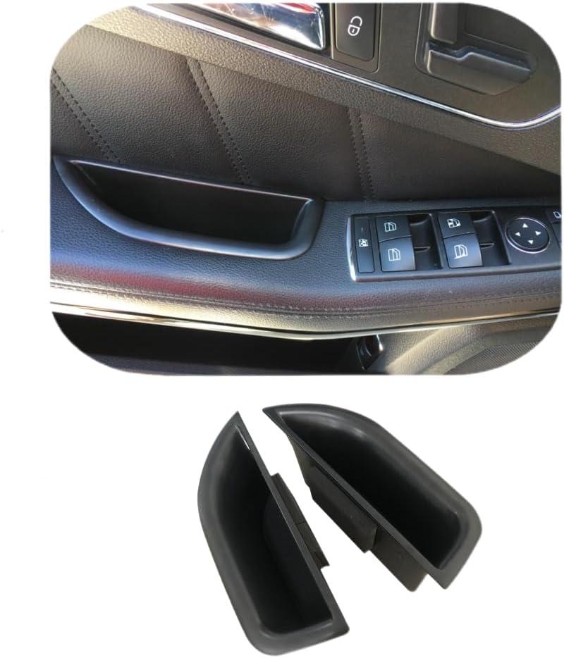 Black Front Row Door Side Storage Box Handle Pocket Armrest Phone Container Fits on Mercedes Benz E Class E350 E400 E500 E63 AMG W212 2010 2011 2012 2013 2014 2015