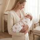 GLLQUEN BABY 3-Pack Organic Baby Swaddle Sleep Sacks for Newborn - Baby Swaddles 0-3 Months, Newborn Swaddling Sack, Rainbow & Sun, Infant Swaddle Blanket Wrap (Small/Medium)