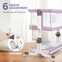 MOMFANN Baby Bassinet Bedside Sleeper, Upgraded Stability Bedside Crib with Full Mesh Sides, Soft Sheet, 6-Height Adjustment, Storage Basket, Easy Folding Portable Bassinet for Newborns,Pinkish Purple
