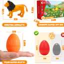 CUTE STONE 24 PCS Animals Figures Toys, Realistic Wild Zoo Animal Figurines, Animal Learning Toys for Kids Toddlers Boys