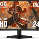 AOC C24G42E 24" Curved 1500R Frameless Ultra-Fast Gaming Monitor, FHD 1080p, 180Hz 0.5ms MPRT, HDMI 2.0 x2, Display Port x1, HDR, Speakers 2W x2, 3-Year Zero-Bright-Dot