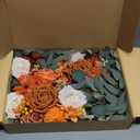 LELEE Fall Artificial Flowers Combo Box Set Orange Faux Flowers Bulk Foam Silk Flower Leaf with Stems for DIY Wedding Bouquets Centerpieces Cake Baby Shower Party Home Fall Decorations