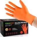 TREEGO 10 Mil Black Nitrile Gloves Heavy Duty  Raised Diamond Texture Grip, Latex Free Disposable Mechanic Work Gloves, Large, 100 Count