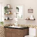 upsimples Floating Shelves for Wall, Wall Shelves for Decor Storage Set of 6, Wall Mounted Wood Shelves for Bedroom, Living Room, Bathroom, Kitchen, Picture Ledge Shelves, Brown (15.7in)