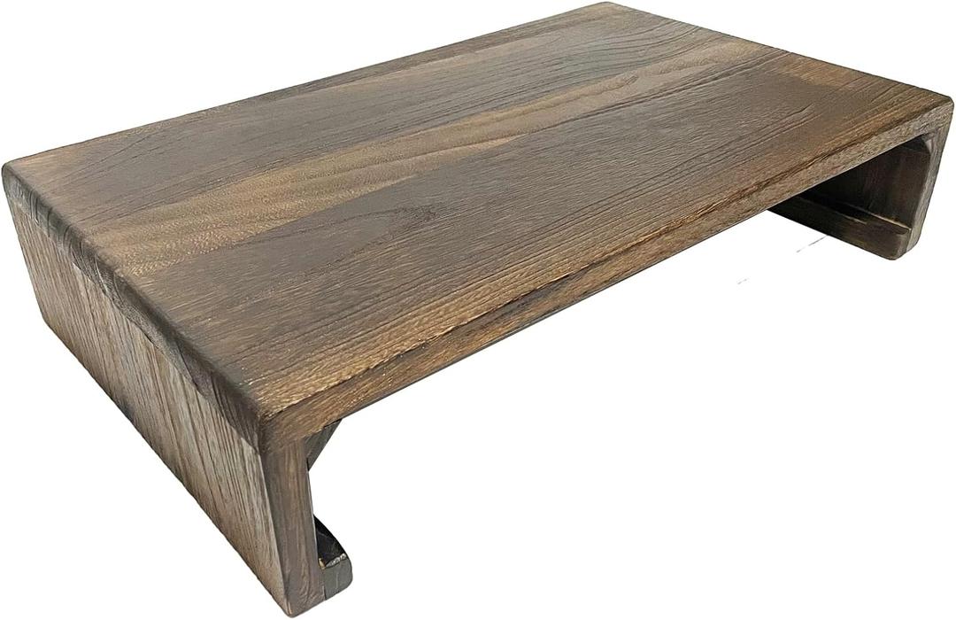 Wood Bed Step Stool, Wide Wooden Stepping Stool for Kids & Adults,Desk Foot Stool,4 inch Step Stool,Low Footrest Step Platform