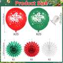 29 Pcs Christmas Golf Cart Decoration Kit with Semicircular Flag Red Green Snowflake? Paper Fans Balloon Ribbon and Tape for Christmas Parades, Parties & Home Decor