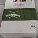 LITOPAK 240 Pack 12 oz Disposable Paper Coffee Cup, White Paper Hot Coffee Cups, Suitable for Party, Picnic, Travel, and Events