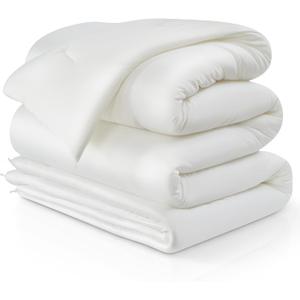 Marshmallow Comforter Full/Queen Size, Extra Fluffy Cloud Soft Down Alternative Duvet Insert - Hypoallergenic Double-Stuffed Quilted Bed Comforter - All-Season Cooling Lightweight - White 90"x90"