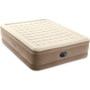 Intex Dura-Beam Deluxe Ultra Plush Air Mattress - Fiber-Tech  Built-in Electric Pump  18in Bed Height  600lb Weight Capacity  Queen Size