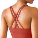 BRXL High Support Padded Sports Bra for Women Buttery Soft Criss Cross Back Strappy Workout Athletic Running Gym Bra (Large, Red)