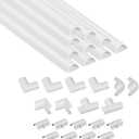 D-Line 157in Cord Cover Kit, Self-Adhesive Wire Hiders, Paintable Cable Raceway to Hide Wires on Wall, Electrical Cable Management - 10x 15.7 Lengths & 19 Accessories - 1.18" (W) x 0.59" (H) - White