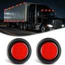 Nilight 2.5Inch Round Marker Light 2PCS Red 13LED Clearance Lights Flush Mount with Plug Grommet Pigtail Hardwired DOT Compliant for 12V Truck Trailer Tractor Buses Vans Boat Global Recycled Standard