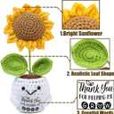 2Pcs Thank You for Helping Me Grow, Handmade Crochet Sunflower for Teacher Appreciation Gifts, Thank You Gifts for Boss Coworker Teacher Women Friend Mom - Bag Includes