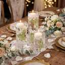 Conelist 36 Pcs Floating Candles and Floating Flowers for Centerpieces Wedding Baby's Breath Vase Filler Artificial Flowers Decoration for Party Home Wedding Table Centerpieces Party Decoration