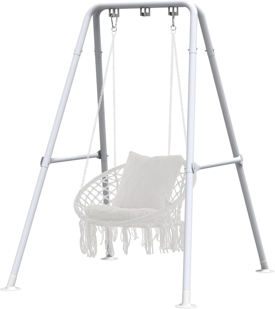 G TALECO GEAR Hammock Chair Stand,Heavy-Duty Steel 300LBS Multi-Use Hammock Stand for Outdoor Indoor, Swing Chair not Include (White)