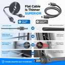 Flat Starlink Mini DC Power Cable 16.4FT/ 5M 18AWG for Window Passthrough | Ultra-Thin Anti-Pinch Waterproof Replacement Cord, Ideal for RV, Van, Truck, Camping & Outdoor All-Weather Use