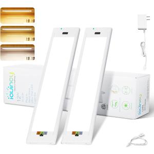 Under Cabinet Lights Plug in 2 Pack, 12 Inch Hand Wave LED Closet Light, 3 Color Temp 3000K/4000K/5000K Dimmable Under Counter Light, Under Cabinet Lighting for Kitchen, Workbench
