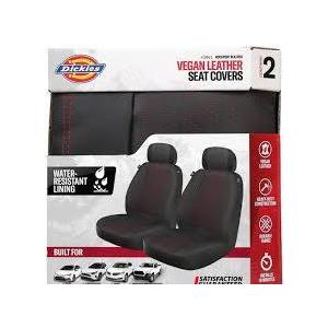 Dickies Rockport Black/Red Vegan Leather Seat Covers