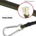 Bungee Cord with Carabiner Heavy Duty Bungee Cords with Carabiner Hooks Strong Elastic Rope Camping Accessories for Luggage Cargo Camping RV Hand Carts (12" 6pcs)