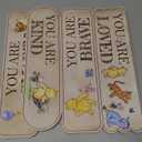 Hatzelou 4PCS Classic Winnie Baby Room Decor, Pooh Nursery Decor, the Pooh Wall Decor Sign Gifts, You Are Kind Brave Inspirational Quotes, Adorable Winnie Sign for Home Bedroom Nursery
