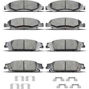 D1363 D1707 Front Rear Ceramic Brake Pads With Clips Fit For Cadillac Escalade/Escalade Esv,For Chevrolet Silverado 1500/Suburban/Tahoe,For GMC Sierra 1500,For GMC Yukon/Yukon XL
