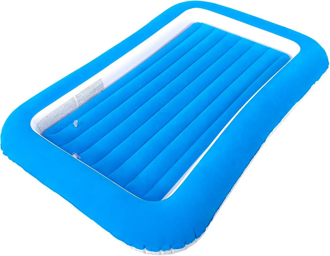 RAPTAVIS Kids Air Mattress Inflatable Toddler Travel Bed with Sides,Blue