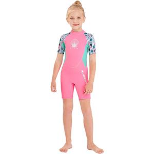 Wetsuit Kids Shorty Neoprene Thermal Diving Swimsuit 2.5MM for Girls Boys Youth Teen Toddler Child, One Piece Children Rash Guard Swimming Suit UV Protection Sunsuit for Surfing (Medium)