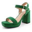 JOY IN LOVE Women's Chunky Platform High Heels Ankle Strap Block Heel Sandals 9