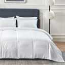 Bedsure Duvet Insert Queen Size - Lightweight Comforter, Quilted Cooling Duvet Insert, Down Alternative Summer Comforter with 8 Tabs, Ultra Soft, Striped, Machine Washable, Queen, White, 88x88 inches