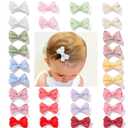 28 Pack 2'' Mini Bow Snap Clips,Baby Girls Grosgrain Ribbon Bows Tiny Hair Clips Fine Hair for Girls Infants Toddlers