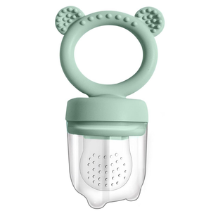 Silicone Baby Fruit Feeder, Breastmilk Popsicle Molds for Baby Teething Relief, Fresh Food Feeder for Safe Infant Self Feeding (Green)