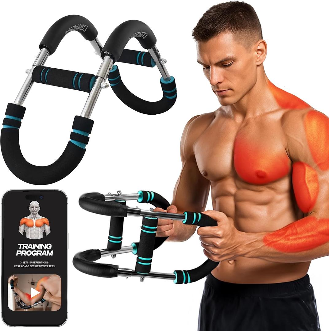 GOHOMELY Twister Arm Trainer with 2 Resistance Levels 20/ 60 lbs - Chest & Arm Workout Bar, Ideal for Beginners - Portable Power Twister for Home Gym