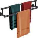 Towel Bars for Bathroom 24 Inch, Matte Black SUS304 Stainless Steel Wall Mounted Towel Holder, Double Towel Rack