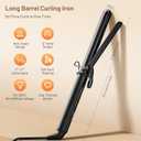 Curling Iron 1 Inch, Long Barrel Ceramic Hair Wand, Fast Heating Hair Curler with 12 Heat Settings with LED Display, Hair Curling Wand Styling and Lasting on All Hair Types, Dual Voltage for Travel